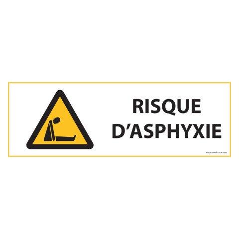 LOT DE 2 - PANNEAU D'OBLIGATION ''RISQUE D'ASPHYXIE '' ISO 7010 - W041 450 X 150 MM PVC 2 MM