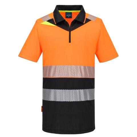 LOT DE 2 - PORTWEST DX435 DX4 POLO HV CLASSE 1 ORANGE/NOIR - TAILLE 5XL
