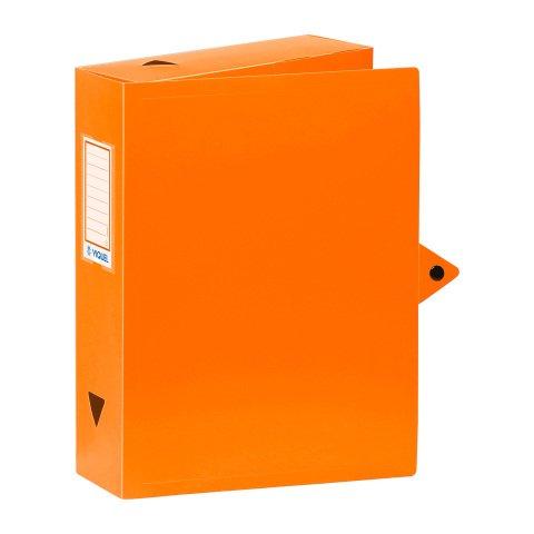 LOT DE 6 - BOÎTE DE CLASSEMENT PLASTIQUE ESSENTIEL RECYCLE VIQUEL DOS 8 CM ORANGE