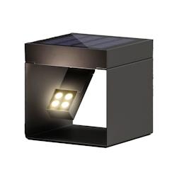 Lumisky Borne solaire aluminium ALEA LED blanc chaud puissant orientable H14,5cm - noir 3666162010737_0