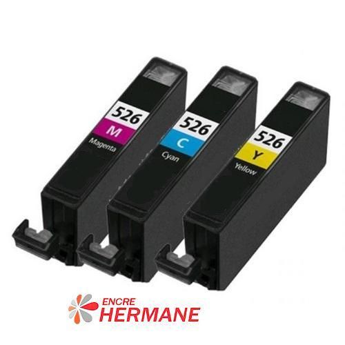 PACK DE 3 CARTOUCHES COMPATIBLE COULEUR  CANON CLI-526