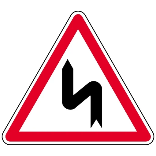Panneau A1d - Succession de virages 1er à gauche_0