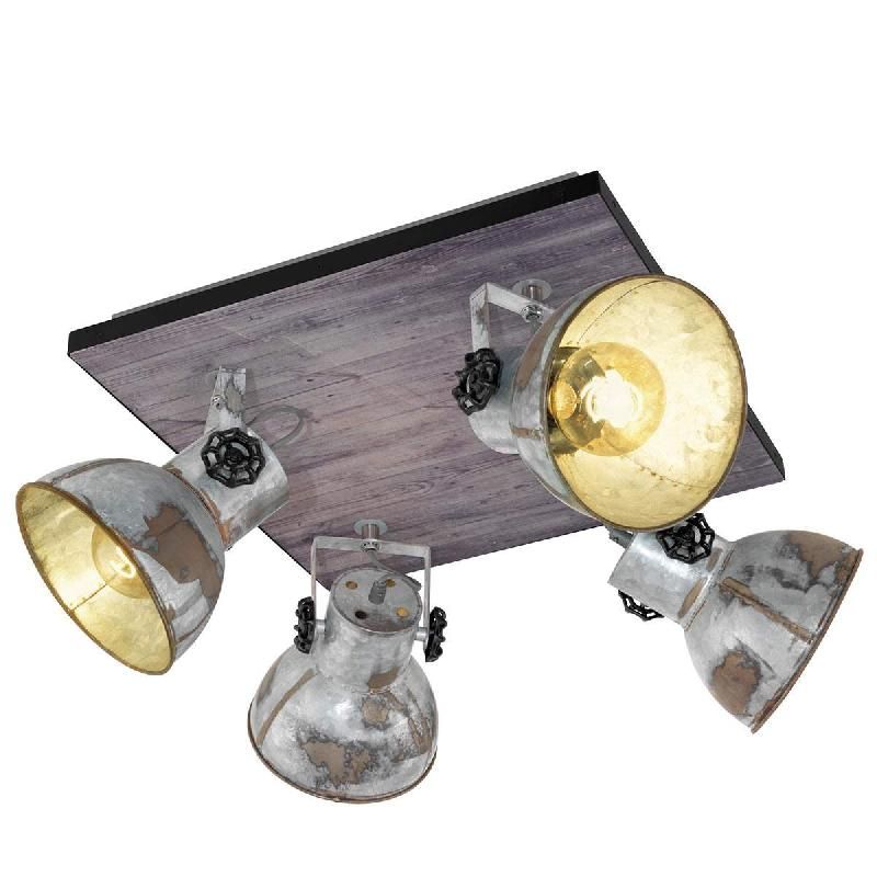 EGLO PLAFONNIER BARNSTAPLE AU LOOK INDUSTRIEL 4 LAMPES
