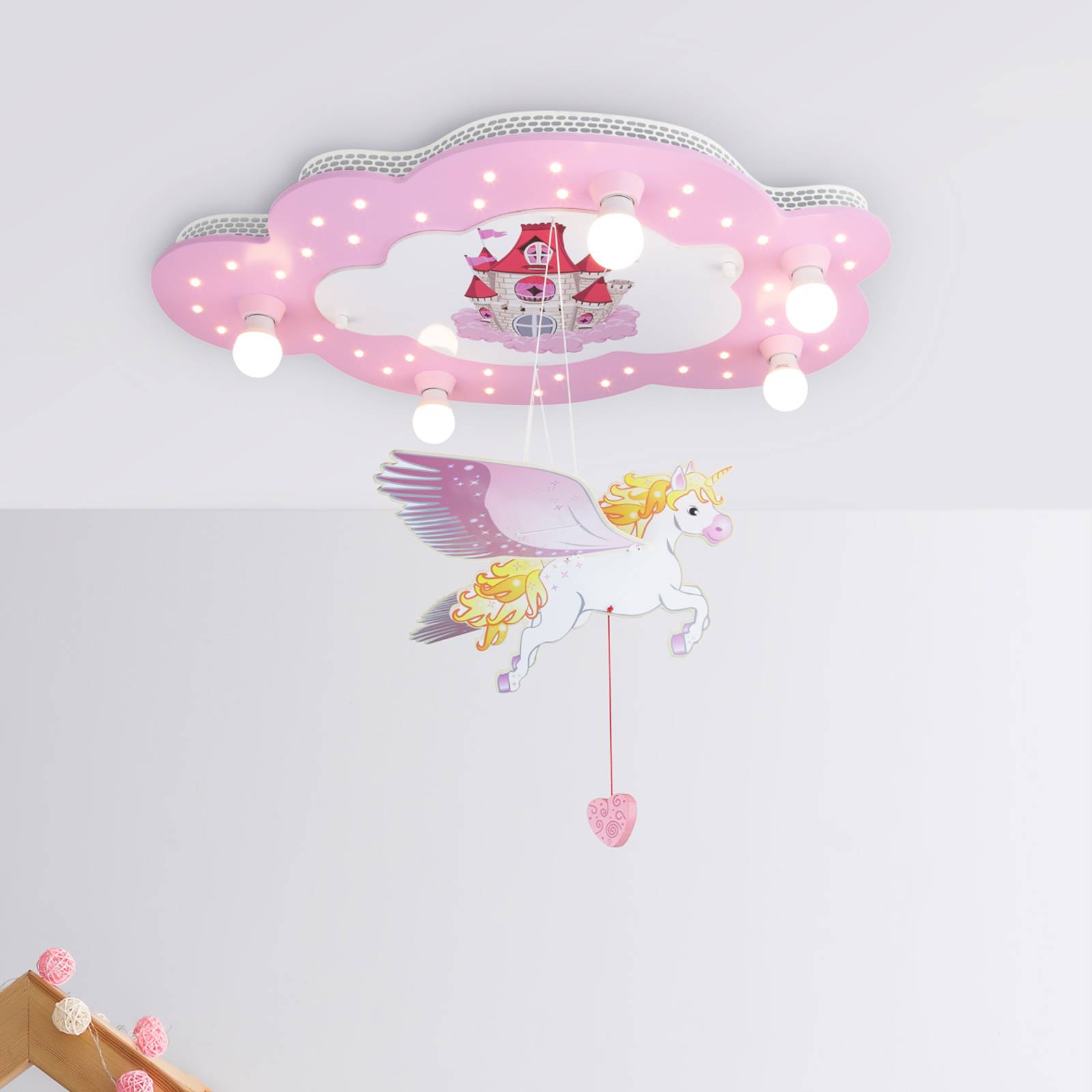 ELOBRA PLAFONNIER POUR ENFANT CHÂTEAU ET LICORNE