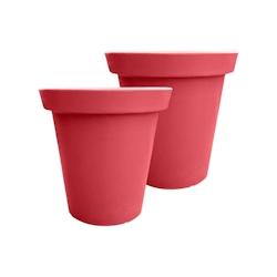 PLAST'UP ROTOMOULAGE Pot de fleurs rond xxl delight 420l- lot de 2 - ROUGEFRAISE - rouge 0637962080612_0