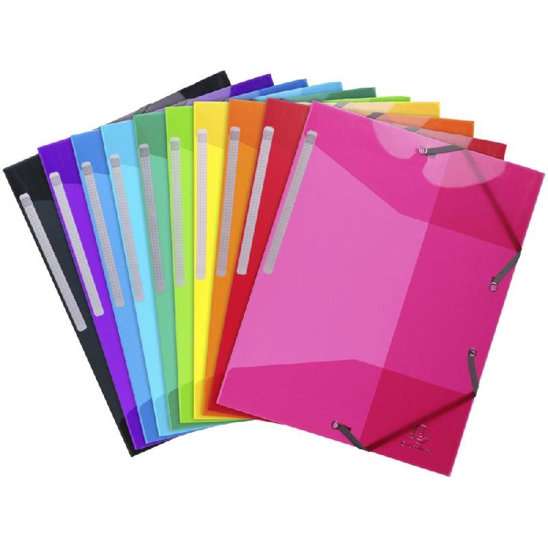 POCHETTE EXACOMPTA IDERAMA A4 EN POLYPROPYLENE - 250 FEUILLES - COLORIS ASSORTIES - LOT DE 10