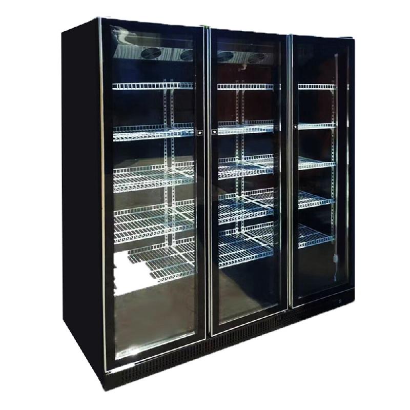 Romux® Professional Vitrine Réfrigérée MC 3 Portes 1500 Litres Noir Ventilées | Vitrine a boissons | Réfrigération Verticale Positive - 8435811803946_0