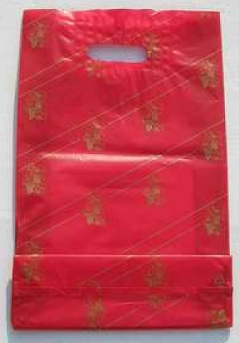 Sacs en plastique - Sacs bouteilles pour 3 bouteilles - Coloris Bordeaux et Or_0