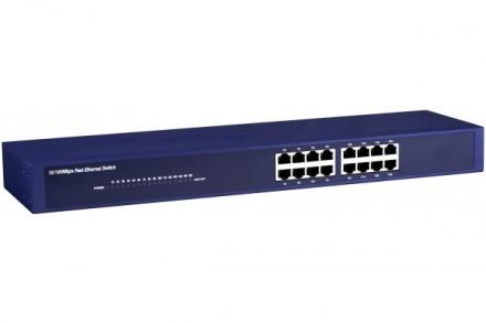 Switch réseau rackable 19'' - 16 ports RJ45 10/100Mbps - Compatible IEEE 802.3/802.3u_0