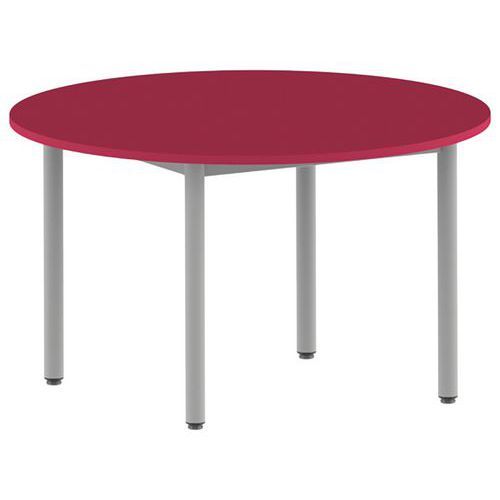 TABLE CARÉLIE RONDE Ø 120 CM FIXE T5 STRAT CERISE GRIS - MOBIDECOR