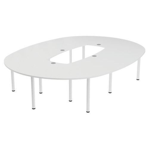 TABLE DE RÉUNION TUBO OVALE 335 X 250 CM BLANC BLANC - MBA