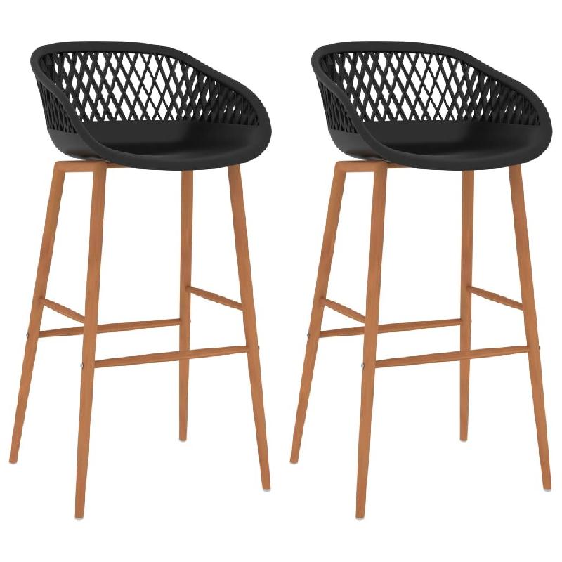 VidaXL Chaises De Bar Lot De 2 Noir - noir 248152_0