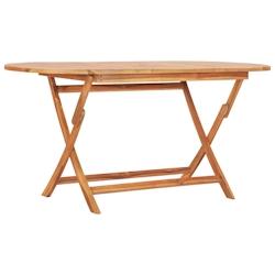 VidaXL Table pliable de jardin 160x80x75 cm Bois de teck solide - marron Bois massif 348248_0