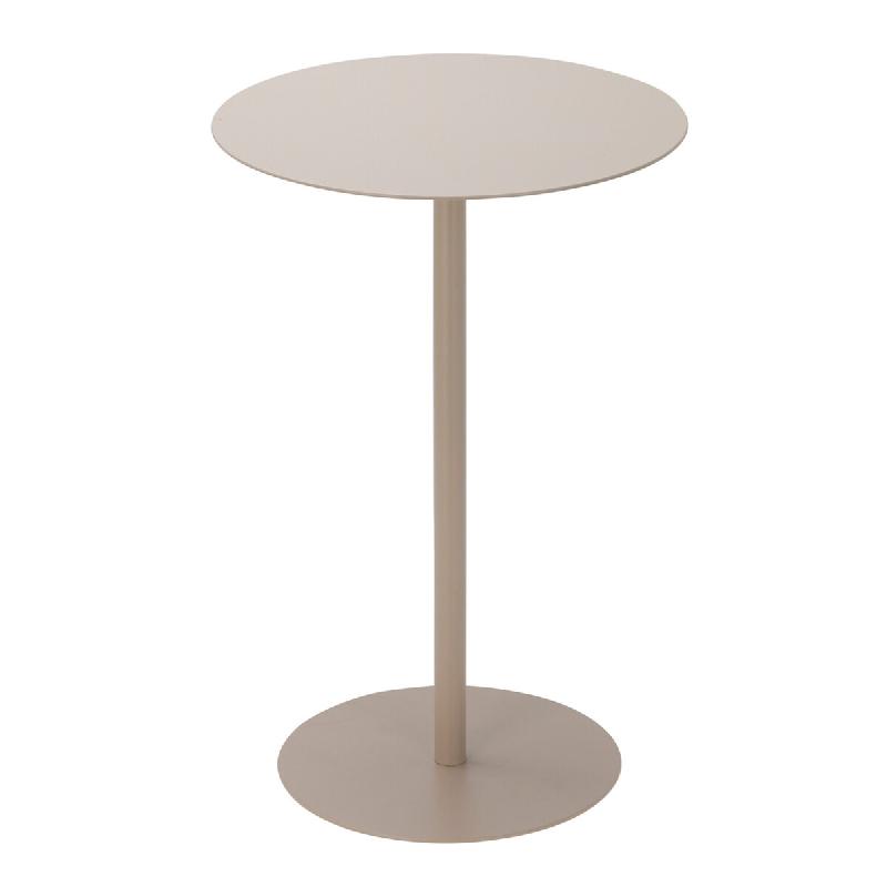 WellHome - Table d’appoint ronde en fer couleur sable 35x35x53 cm - beige WH16393_0