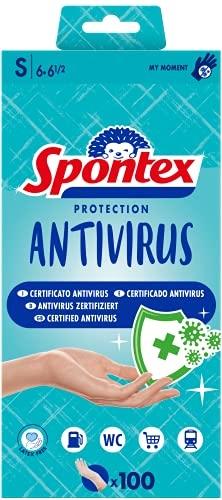 Spontex - Gants jetables en vinyle, blancs, taille S - Anti-vibrations, certifiés EN ISO 374-5:2016_0
