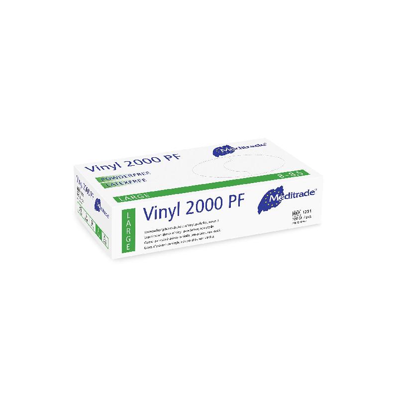 MEDITRADE 1251XL VINYL 2000 LOT DE 100 GANTS JETABLES EN VINYLE NON-PO_0