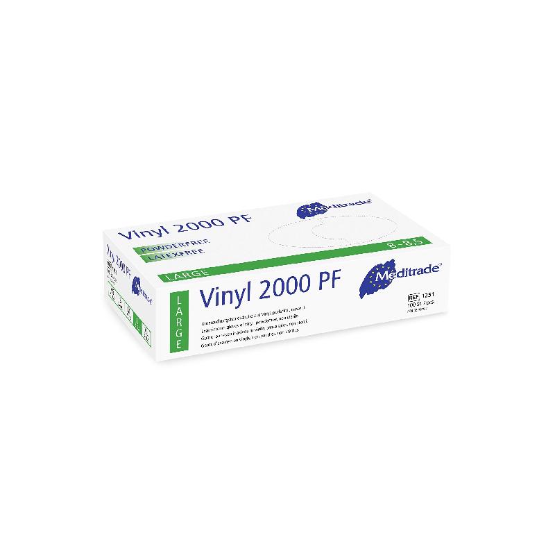 Gants jetables en vinyle Meditrade 1251XL Vinyl 2000 - hypoallergéniques, non poudrés - Lot de 100_0