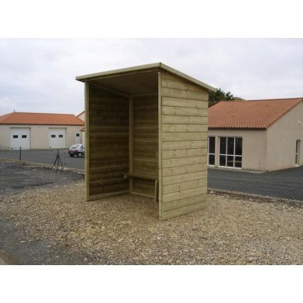 ABRIS BUS / BARDAGE EN BOIS / AVEC BANQUETTE / 300 X 120 CM_0