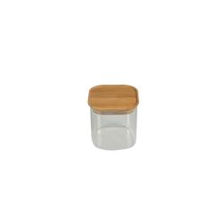 BERARD France Pot Verre Carré PM Couvercle Bambou 650ml - transparent multi-matériau 97300_0