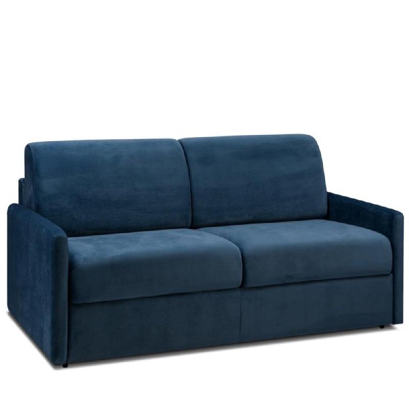 Canapé convertible express Sun Limited - 140 cm, matelas 14 cm, velours bleu - fabrication artisanale italienne_0