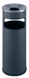 Corbeille Cendrier - Aluminium et Acier - Finition RAL 7016 - Ø 250 x H 650 mm - Cendrier étouffoir 2L_0