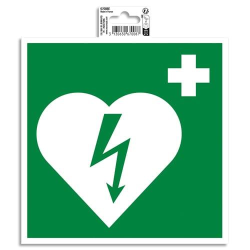Exacompta panneau pvc adhésif antidérapant défibrilateur 20x20 cm 67008e_0