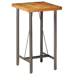 HELLOSHOP26 - Table haute mange debout bar bistrot teck recyclé massif carré marron 107 cm 0902121 - marron 0902121_0