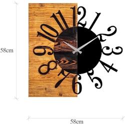 Horloge en bois et métal Clock Chiffres Hanah Home - marron 8683342204385_0