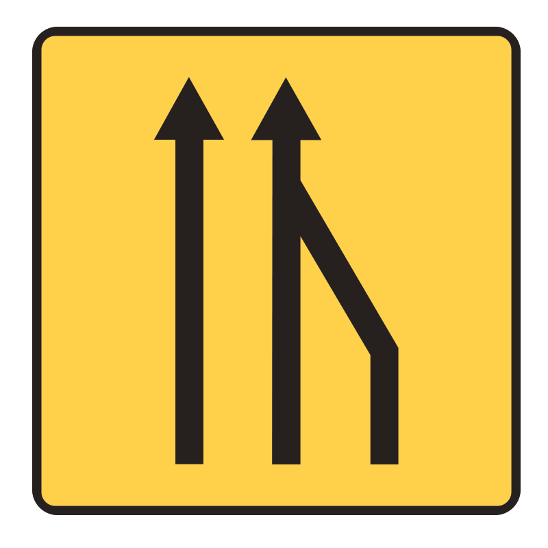 Panneau de voirie temporaire KD10A ex2D - Réduction des voies à droite - signalisation de déviation_0