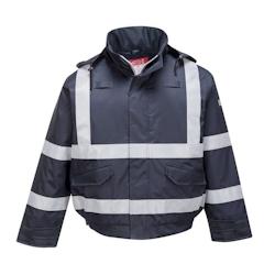 Portwest - Blouson de pluie chaud résistant à la flamme multi risques BIZFLAME Bleu Marine Taille L - L bleu 5036108276912_0