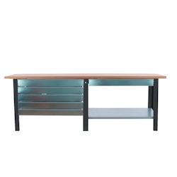 PROREGAL Etabli BUFFALO WOOD avec 6x Tiroir| HxLxP 86,5x210x75cm | Capacité de Charge 1000kg | Anthracite - noir métal PR_RS157-81_0