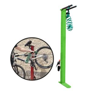 Station de lavage pour vélos avec support de raccordement à l'eau et 2 brosses - NET_0