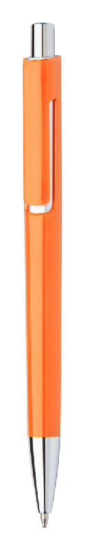 Stylo à bille en plastique coloré - Finitions chromées - Encre bleue_0