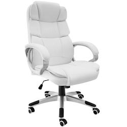 Tectake Fauteuil de direction JONAS - blanc -404781 - blanc plastique 404781_0