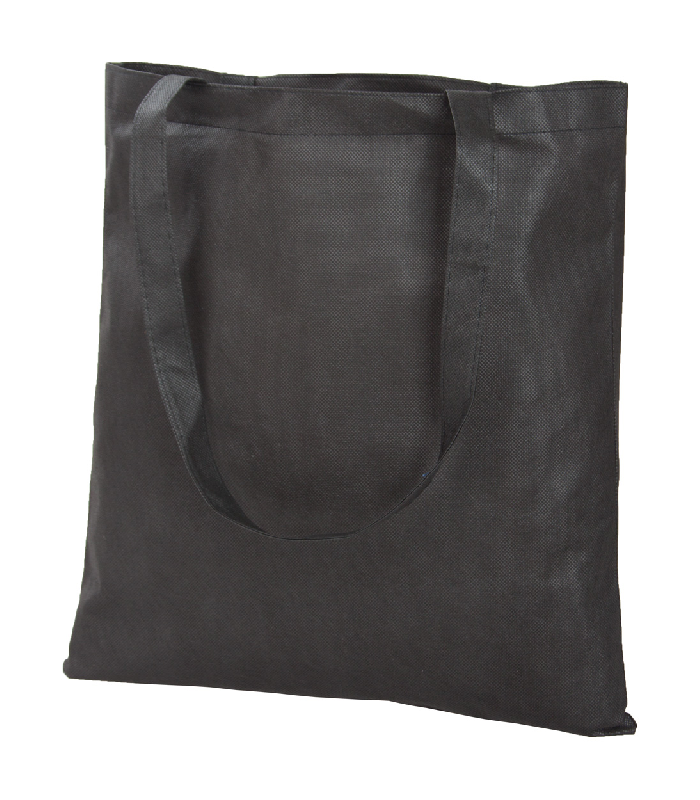 Tote bag non-tissé - coutures cousues - anses longues - 70 g/m² - couleur noire_0