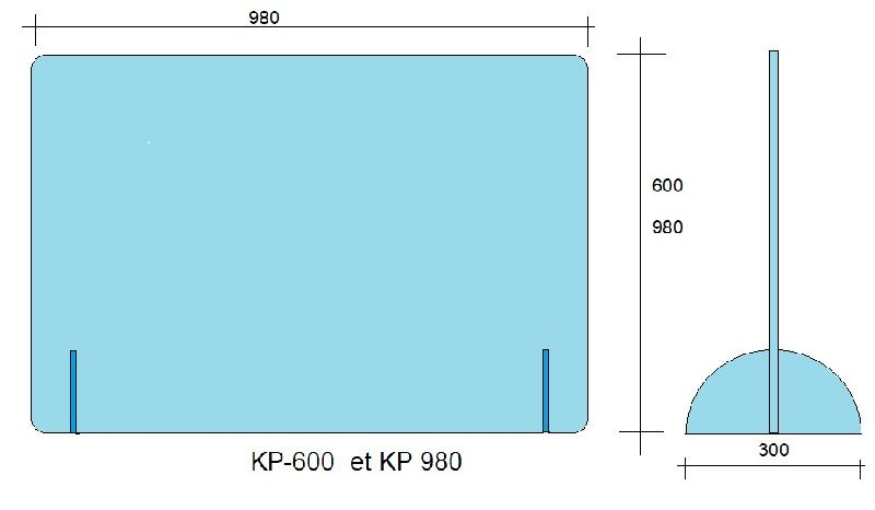 Vitre de protection pvc standard 980 x 600 - HERACLES - kp-600 - 761134_0