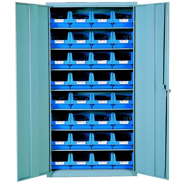 Armoire 2 portes avec bacs 10 litres Bacs bleus de 10 litres_0