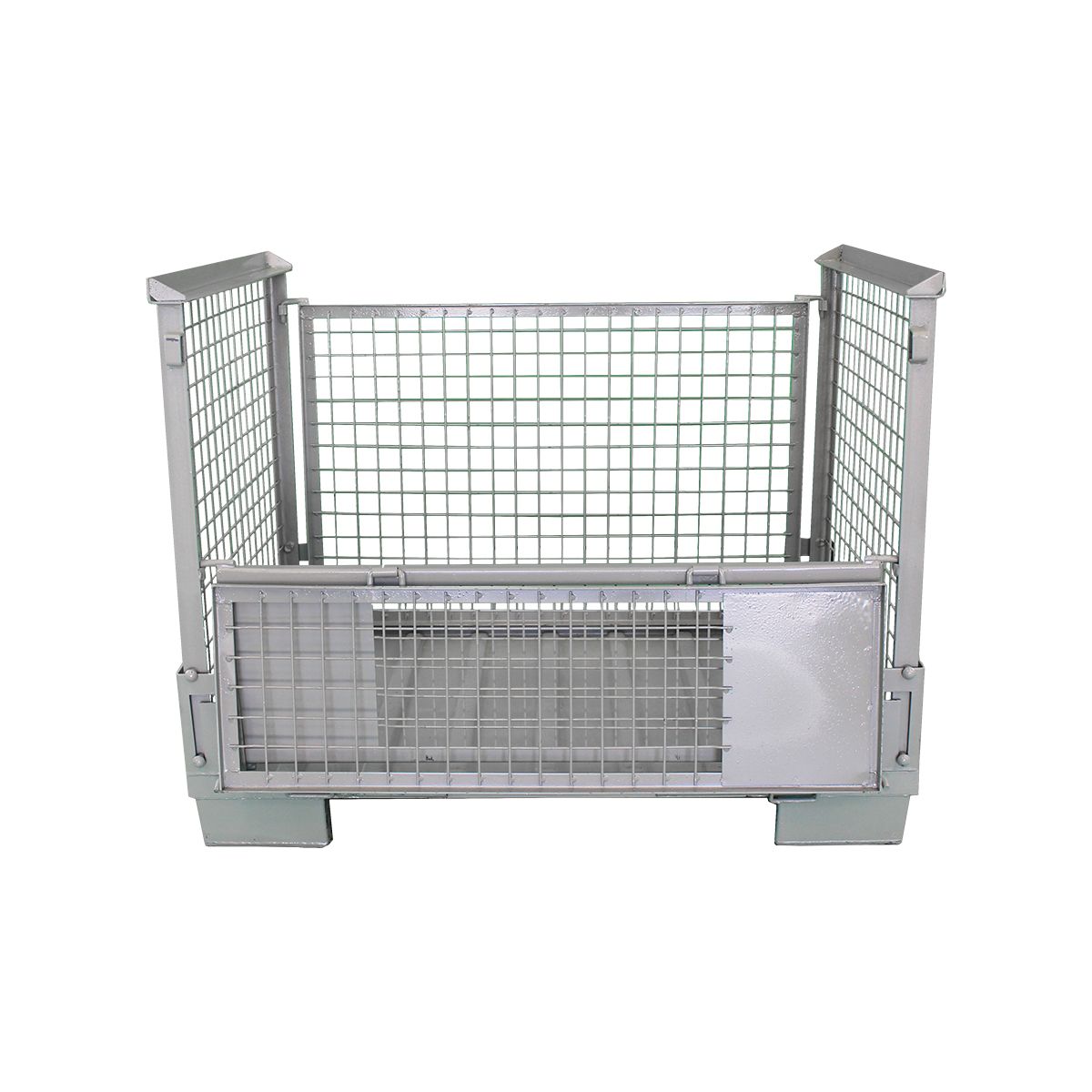 Caisse-palette métallique grillagée repliable - 1240 x 800 x 970 mm - Charge utile 1500 kg_1