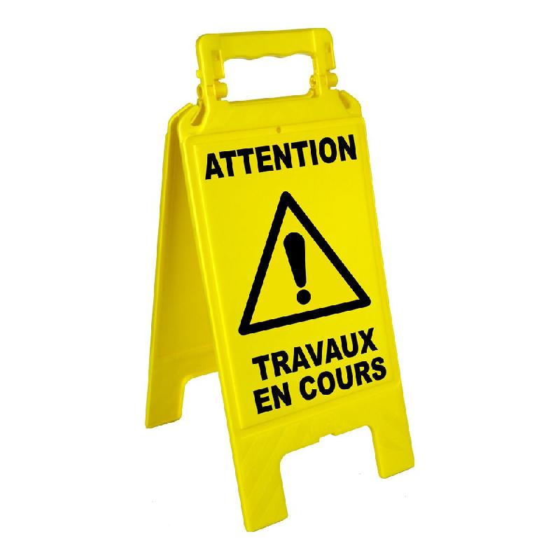 Chevalet jaune attention travaux_0