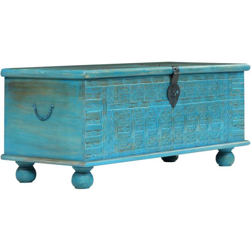 Vidaxl Coffre De Rangement Bois De Manguier Massif 100x40x41 Cm Bleu Comparer Les Prix De Vidaxl Coffre De Rangement Bois De Manguier Massif 100x40x41 Cm Bleu Sur Hellopro Fr