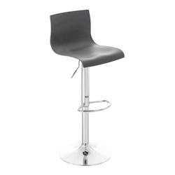 Décoshop26 - Tabouret de bar avec repose-pieds plastique gris piètement trompette 10_0001331 - gris 3000680669600_0