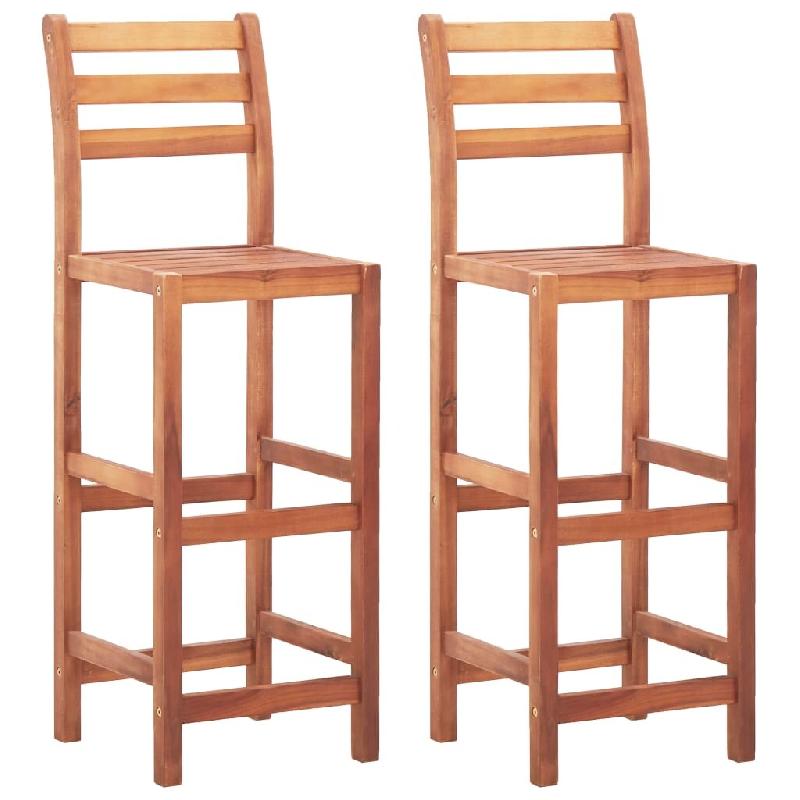 Décoshop26 - Tabourets de bar x2 chaises haute avec dossier design rustique en bois d'acacia DEC029333 - 3000257324123_0