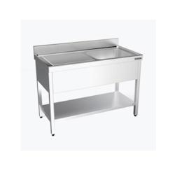 Distform Plonge inox 1 bac et égouttoir sur bâti avec étagère P 550 mm-bac à gauche longueur 1000 mm - QBDE5100_0