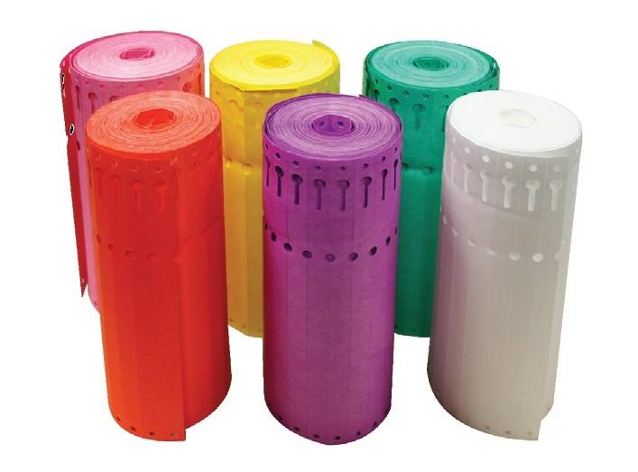 Étiquettes à boucle Tyvek® - Jaune, 220 x 12,75 mm, pour impression matricielle, rouleau de 1000_0
