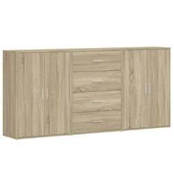 Helloshop26 - Buffet bahut commode armoire meuble de rangement organisateur cuisine salle de séjour salons 3 pcs sonoma 60 x 31 x 84 02_0037096 - 300_0