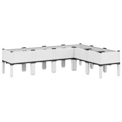 Helloshop26 - Jardinière bac lit surélevé plantes fleurs terrasse jardin avec pieds 160 x 120 x 42 cm PP blanc 02_0038153 - 3000214107400_0