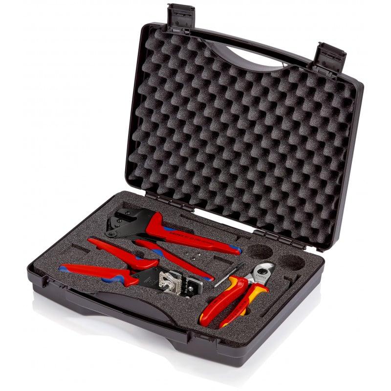 Mallette à outils photovoltaïque avec coupe câble pince à dénuder pince à sertir - KNIPEX | 97 91 01_0