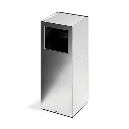 Riga inox - poubelle publique - Mobles114 - acier inoxydable, corps central en acier inoxydable avec couvercle en acier peint à l'époxy_0