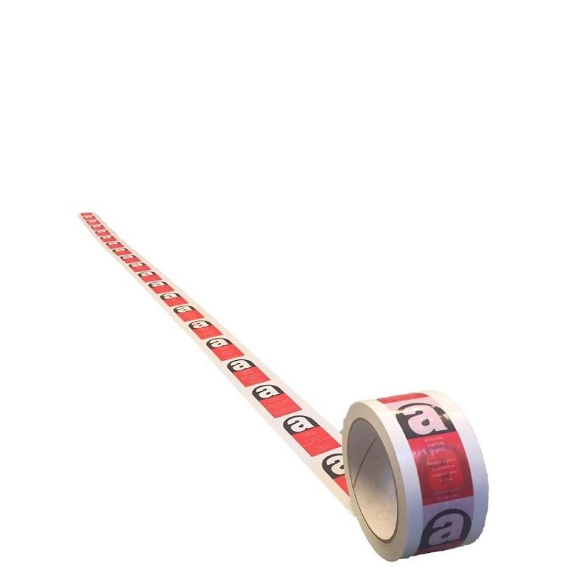 Ruban adhésif avertissement amiante - Rouleau PVC 5cm x 66m - Impression multilingue_0