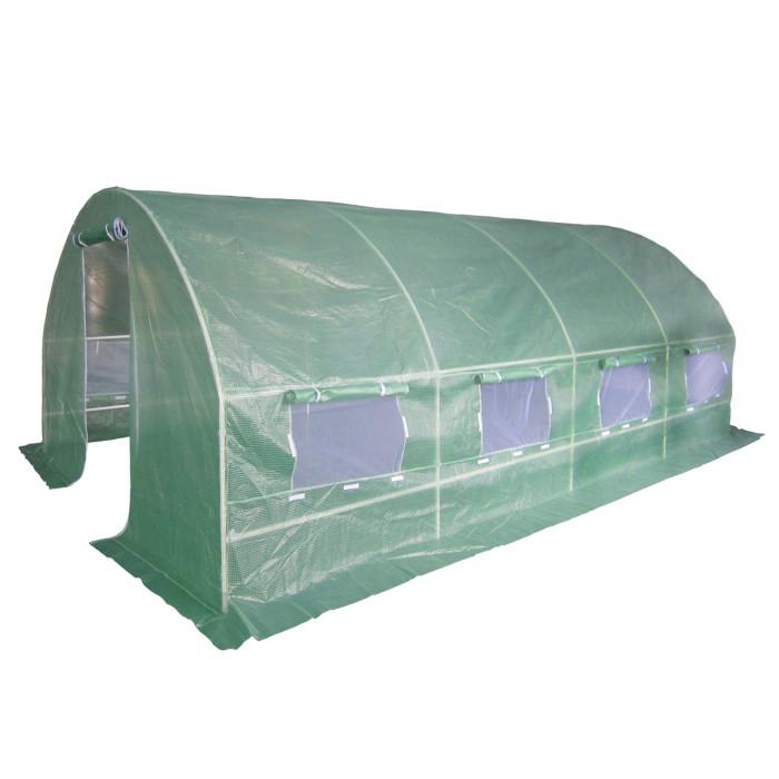 Serre jardin tunnel 18 m² 6x3x1,9 m effet de serre tube acier 25 mm_0